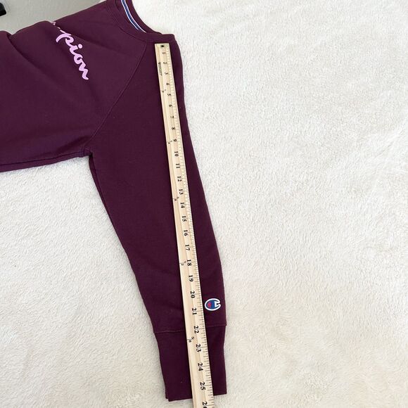 NWT Champion Sweatshirt Womens Size XL Maroon Crewneck Pullover Pink Logo - Picture 9 of 10